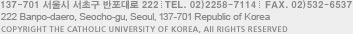 COPYRIGHT THE CATHOLIC UNIVERSITY OF KOREA, All RIGHTS RESERVED